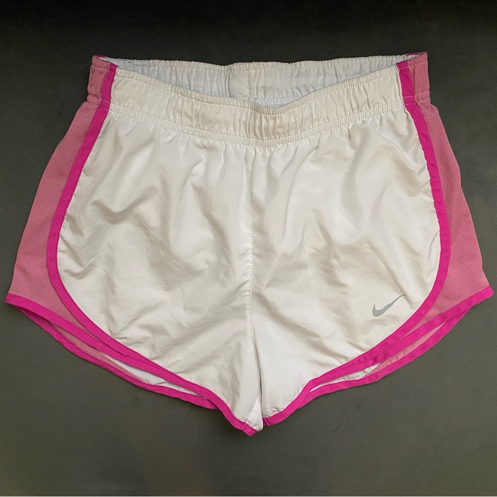 Nike DriFit Rare White and Pink Athletic Shorts XS